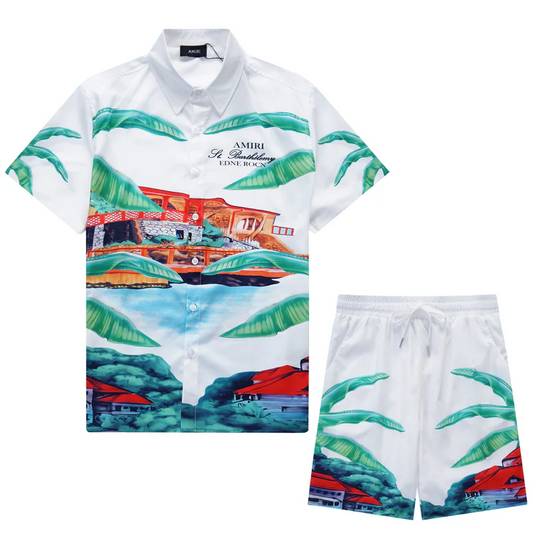 NEW-AMIRI 2025 New Shirt Shorts Set